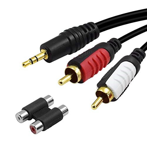 oneme 3 5mm to 2rca cable shielded gold plated stereo 2 male adapter compatible iphone, ipod, ipad, mp3 cd players, laptops and with a 3 5mm audio Guitar Input Jack Wiring Mono